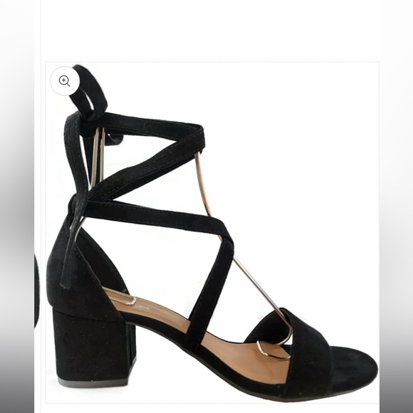 Trufox Marci Black Strappy Suede Faux Size 8 - Picture 3 of 16